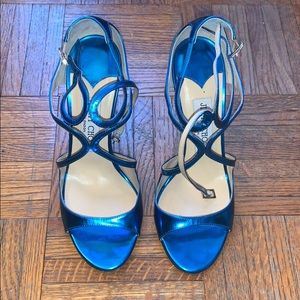 Jimmy Choo stilettos in Robot Blue